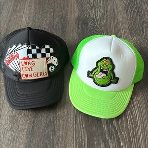 Black and Green Graphic Trucker Hats